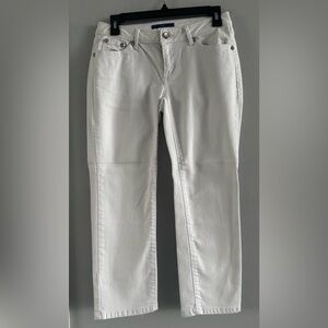 Apt. 9 White Cropped Capri Jeans Size 4 Embellished Rhinestone Back Pockets